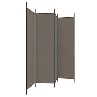 Kamerscherm met 4 panelen 698x180 cm stof antracietkleurig 4