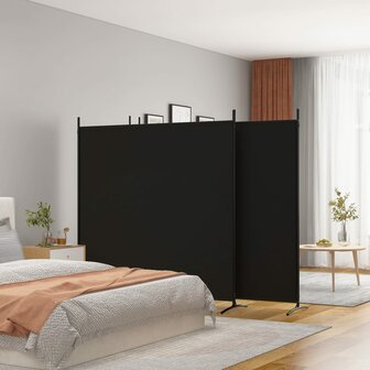 Kamerscherm met 4 panelen 698x180 cm stof zwart 1