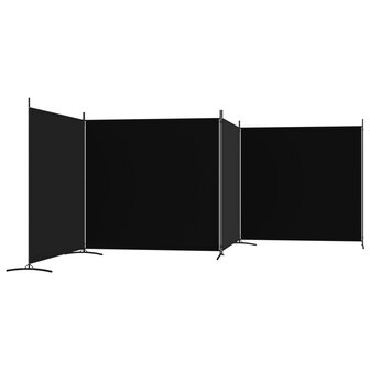 Kamerscherm met 4 panelen 698x180 cm stof zwart 5