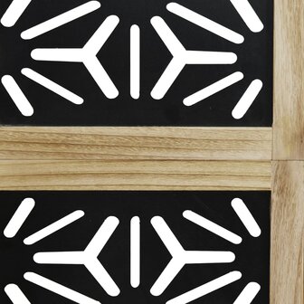 Kamerscherm met 6 panelen massief paulowniahout bruin en zwart 6