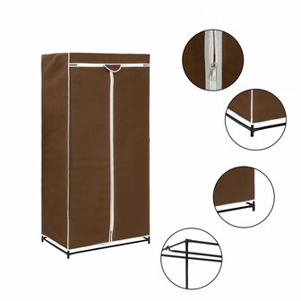Kledingkasten 2 st 75x50x160 cm bruin 2