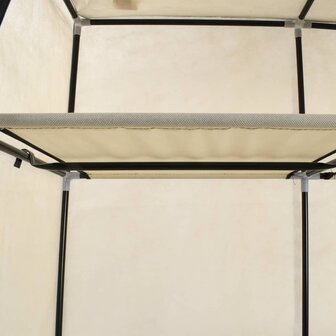 Kledingkast met vakken en stangen 150x45x175 cm stof cr&egrave;me 7