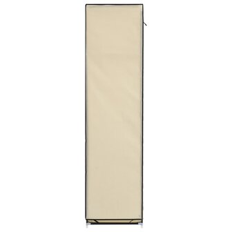 Kledingkast met vakken en stangen 150x45x175 cm stof cr&egrave;me 8