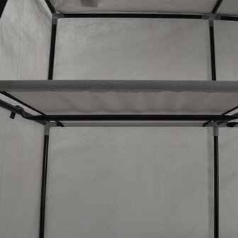 Kledingkast met vakken en stangen 150x45x175 cm stof grijs 7