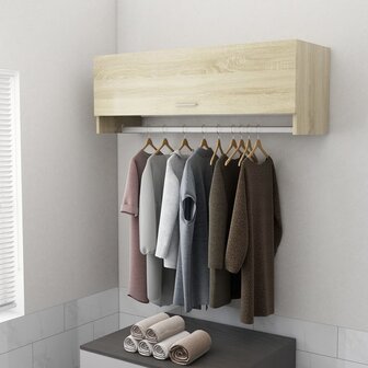 Kledingkast 100x32,5x35 cm bewerkt hout sonoma eikenkleurig 1