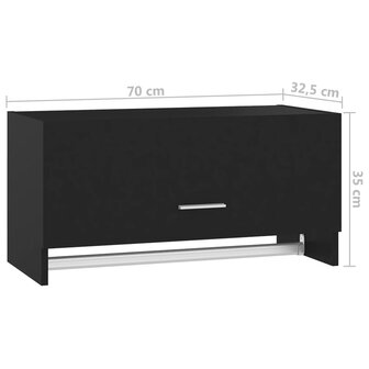 Kledingkast 70x32,5x35 cm bewerkt hout zwart 9