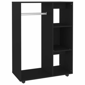 Kledingkast 80x40x110 cm bewerkt hout zwart 2