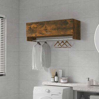 Kledingkast 100x32,5x35 cm bewerkt hout gerookt eikenkleurig 1