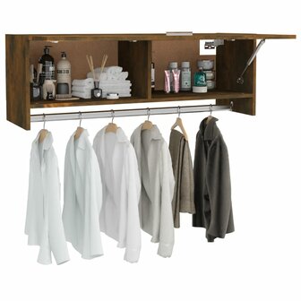 Kledingkast 100x32,5x35 cm bewerkt hout gerookt eikenkleurig 8