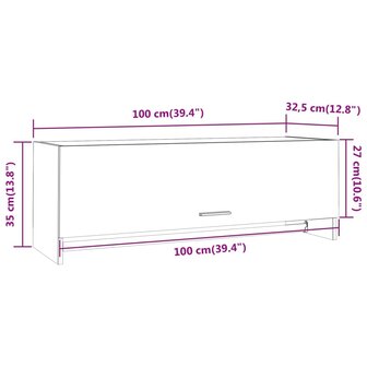 Kledingkast 100x32,5x35 cm bewerkt hout gerookt eikenkleurig 9