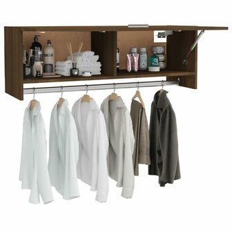 Kledingkast 100x32,5x35 cm bewerkt hout bruin eikenkleur 8