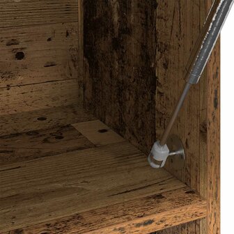 Kledingkast 100x32,5x35 cm bewerkt hout oud houtkleurig 7