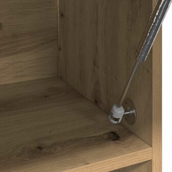 Kledingkast 100x32,5x35 cm bewerkt hout artisanaal eikenkleurig 7
