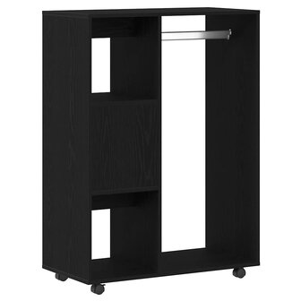 Kledingkast 80x40x110 cm bewerkt hout zwart eikenkleur 7
