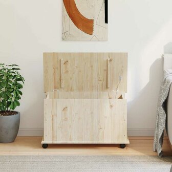 Opbergkist met wielen ALTA 73x39,5x43 cm massief grenenhout 3
