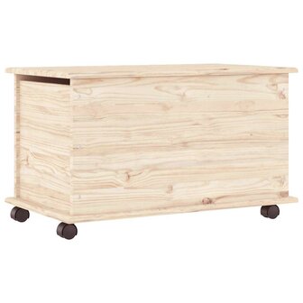 Opbergkist met wielen ALTA 73x39,5x43 cm massief grenenhout 7