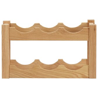Wijnrek voor 6 flessen 37x21x21 cm massief eikenhout 2