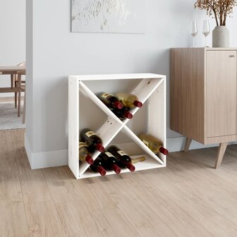 Wijnkast 62x25x62 cm massief grenenhout wit 1