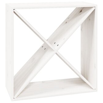 Wijnkast 62x25x62 cm massief grenenhout wit 2