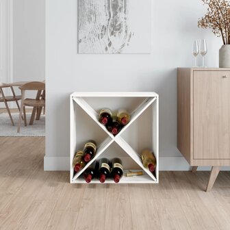 Wijnkast 62x25x62 cm massief grenenhout wit 3
