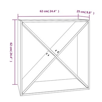 Wijnkast 62x25x62 cm massief grenenhout wit 8