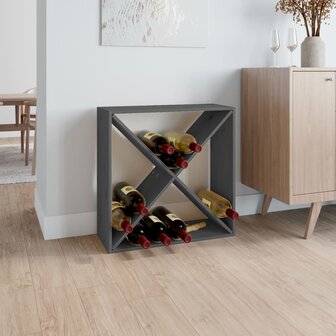 Wijnkast 62x25x62 cm massief grenenhout grijs 1