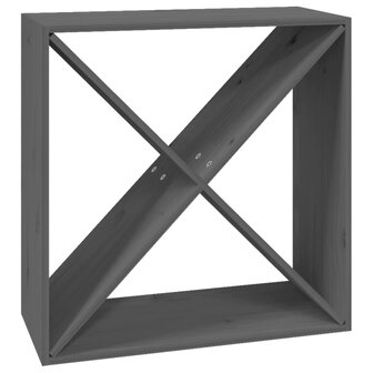 Wijnkast 62x25x62 cm massief grenenhout grijs 2