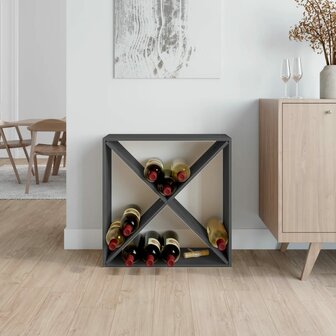Wijnkast 62x25x62 cm massief grenenhout grijs 3