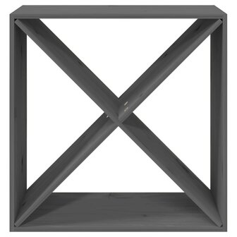 Wijnkast 62x25x62 cm massief grenenhout grijs 5