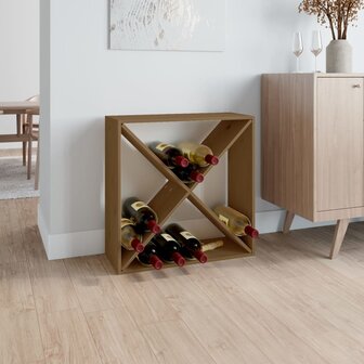 Wijnkast 62x25x62 cm massief grenenhout honingbruin 1
