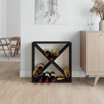 Wijnkast 62x25x62 cm massief grenenhout zwart 3
