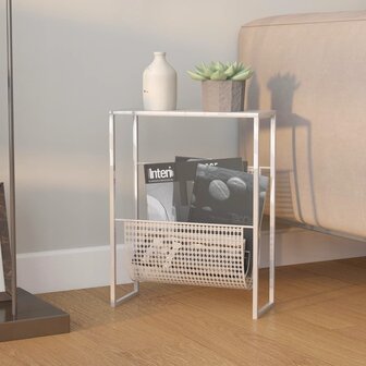 Tijdschriftenrek 35x15x45 cm staal zilverkleurig 1