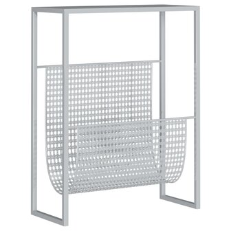 Tijdschriftenrek 35x15x45 cm staal zilverkleurig 2