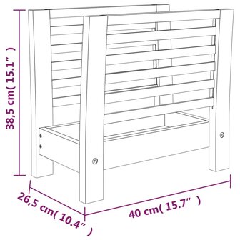 Tijdschriftenrek 40x26,5x38,5 cm massief walnotenhout 6