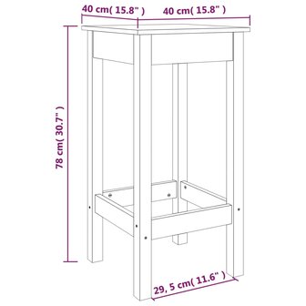 Barstoelen 2 st 40x40x78 cm massief grenenhout 6