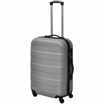 3-delige Kofferset hard 45,5/55/66 cm zilverkleurig 2