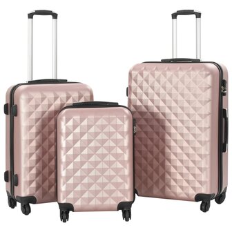 3-delige Harde kofferset ABS ros&eacute;goud 1