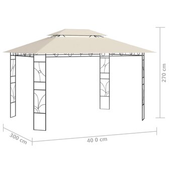 Prieel 160 g/m&sup2; 4x3x2,7 m cr&egrave;mekleurig 6