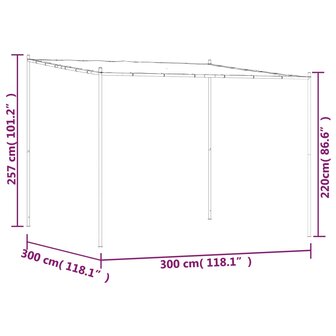 Prieel 3x3 m 180 g/m&sup2; stof en staal beige 8