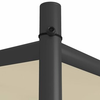 Prieel 4x4 m 180 g/m&sup2; stof en staal beige 6
