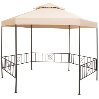 Tuinprieel 323x265 cm hexagonaal beige 1