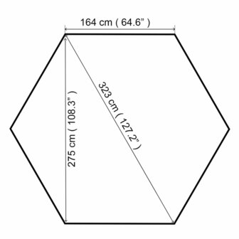 Tuinprieel 323x265 cm hexagonaal beige 8