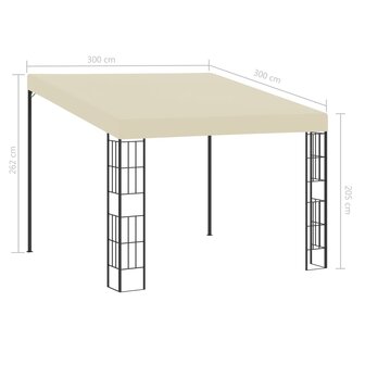 Wandprieel 3x3 m stof cr&egrave;mekleurig 6