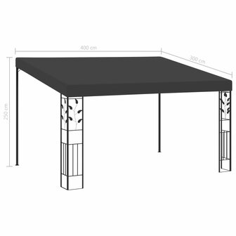 Wandprieel 4x3x2,5 m antraciet 6