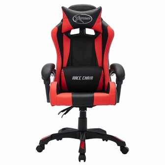 Racestoel met RGB LED-verlichting kunstleer rood en zwart 4