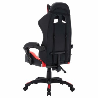 Racestoel met RGB LED-verlichting kunstleer rood en zwart 6