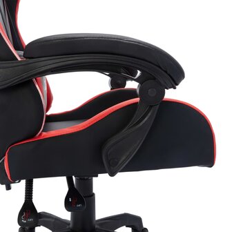 Racestoel met RGB LED-verlichting kunstleer rood en zwart 8