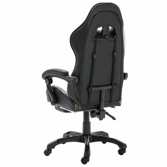 Racestoel met voetensteun kunstleer zwart en camouflage 3