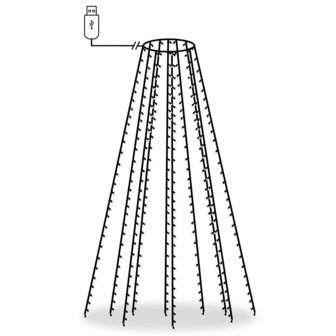 Kerstboomverlichting met 300 LED&amp;apos;s koudwit net 300 cm 2