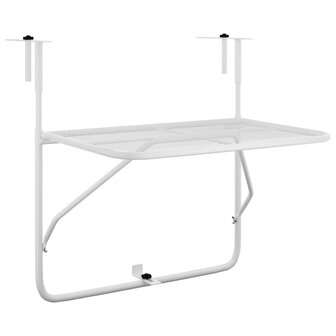 Balkontafel 60x40 cm staal wit 2